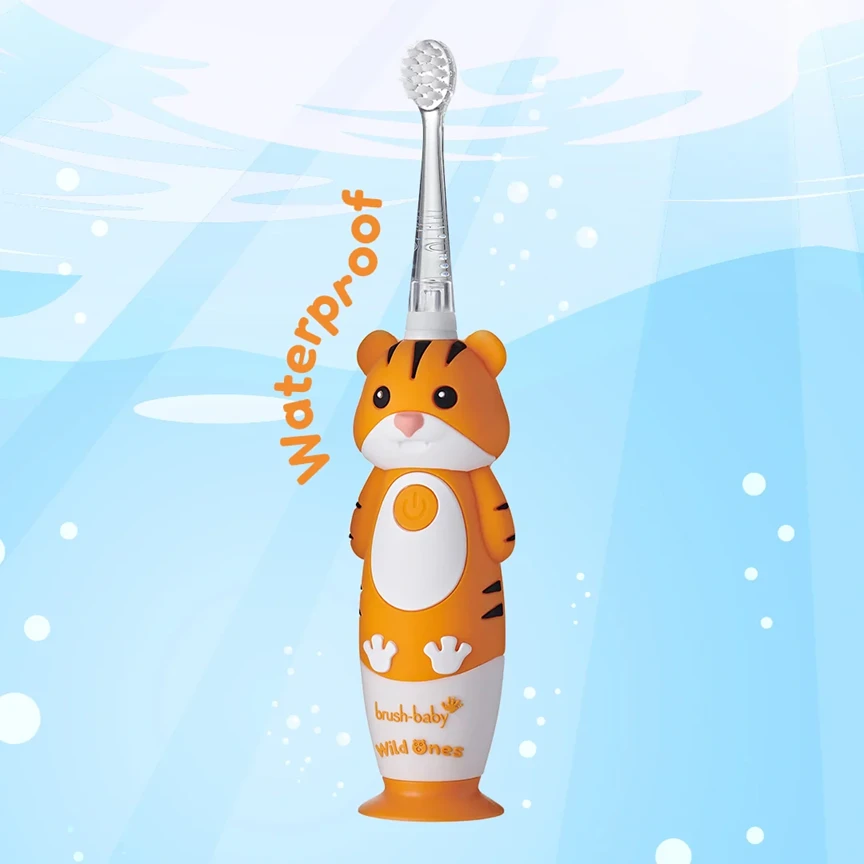 Brush-baby ŠEPETĖLIS BABY_Wild Ones ultragarsinis dantų šepetėlis vaikams 0-10 Tiger
