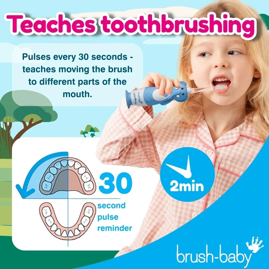 Dantų šepetėlis Brush-baby Elektrinis dantų šepetukas baby WILDONES ELEPHANT