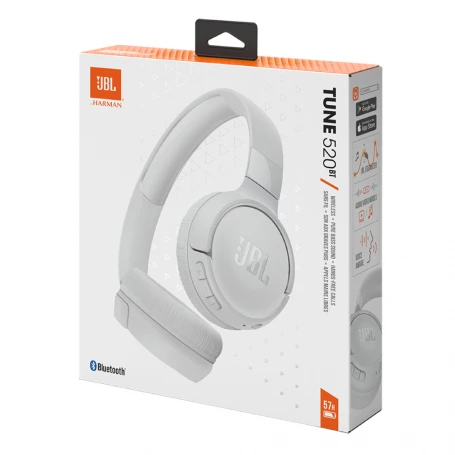 Ausinės JBL Tune 520 BT, Baltos spalvos