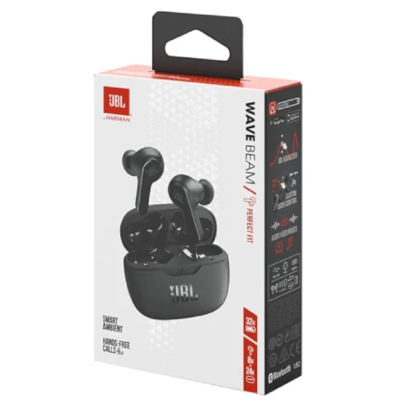 Belaidės Ausinės JBL Wave Beam, Juodos