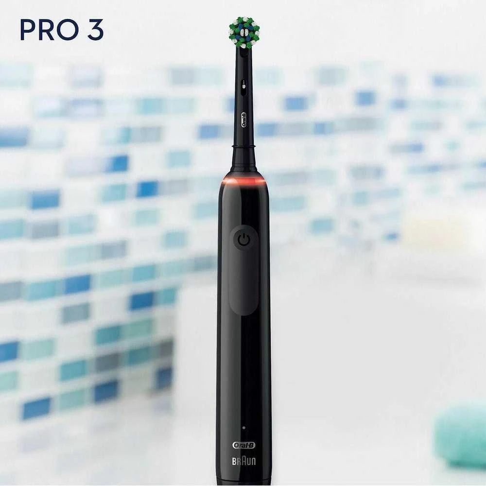 Braun Oral-B Pro 3 3000 Cross Action Elektrinis dantų šepetėlis, juodas