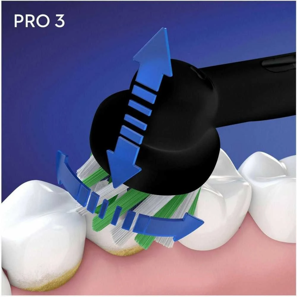 Braun Oral-B Pro 3 3000 Cross Action Elektrinis dantų šepetėlis, juodas