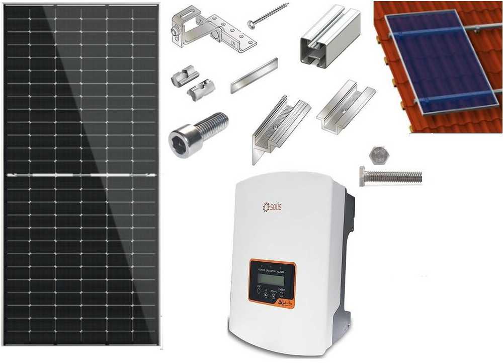 8 kW saulės elektrinės komplektas čerpių stogo dangai