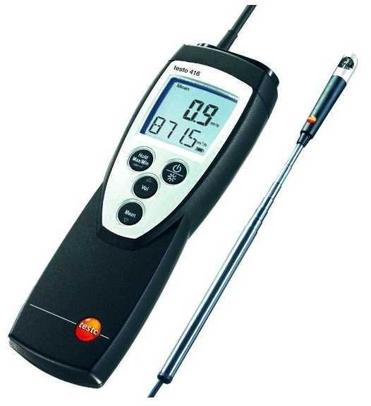 Anemometras su teleskopine rankena ir menteliniu zondu Testo 416, žema ...