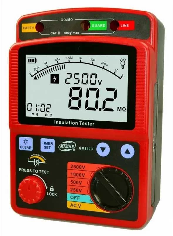 Aukštos įtampos izoliacijos varžos matuoklis Benetech GM3123