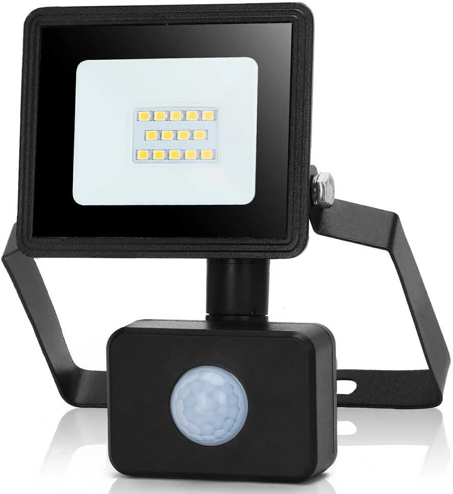 LED lempa su judesio jutikliu 10W 4000K 198442 (juodos spalvos)