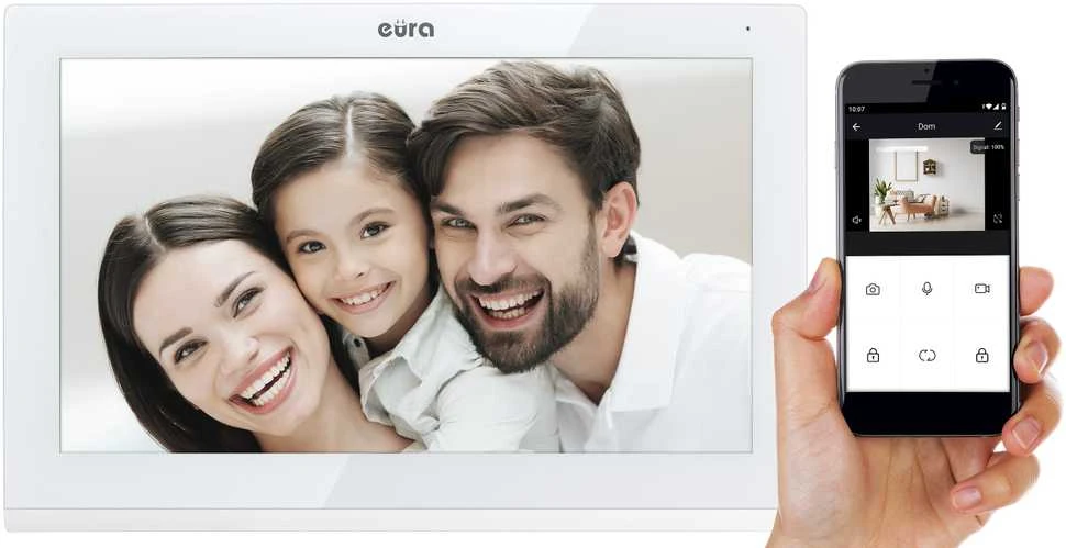Monitorius Eura VDA-08C5 Baltas