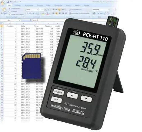 Temperatūros ir drėgmės matuoklis PCE-HT110