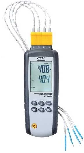 Termometras su K ir J tipo termoporos jutikliais DT-3891G