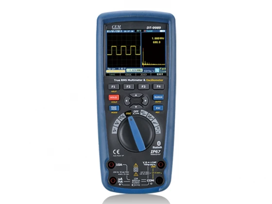 Tikrojo RMS industrinis multimetras - osciloskopas DT-9989