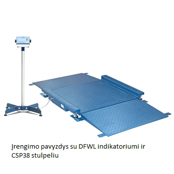 Virtuvinės svarstyklės Žemo profilio platforma FLPC-1 su indikatoriumi DFWL 600 kg