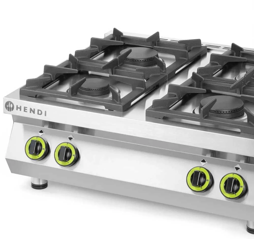 4 degiklių stalinė dujinė viryklė Kitchen Line 2x 6kW 2x 3,5kW Hendi 227381