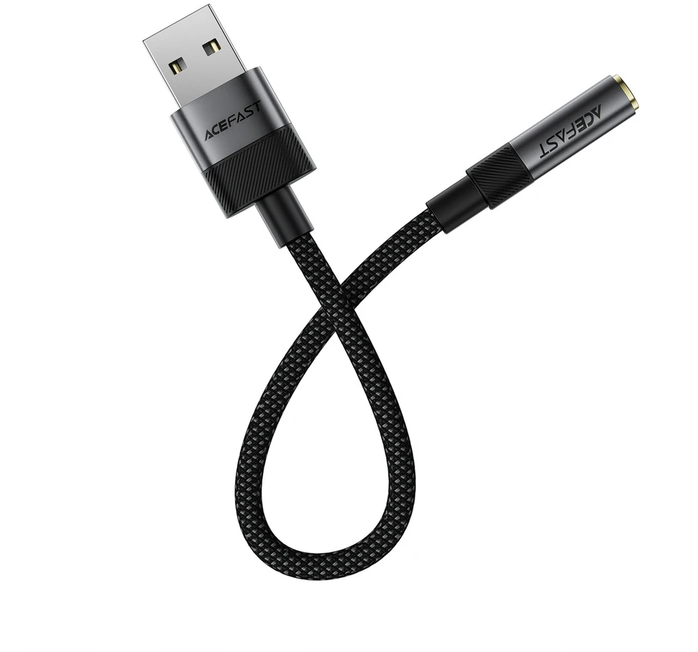 Acefast J13 USB-A to 3.5mm mini jack adapter - juodas