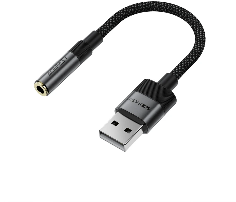 Acefast J13 USB-A to 3.5mm mini jack adapter - juodas