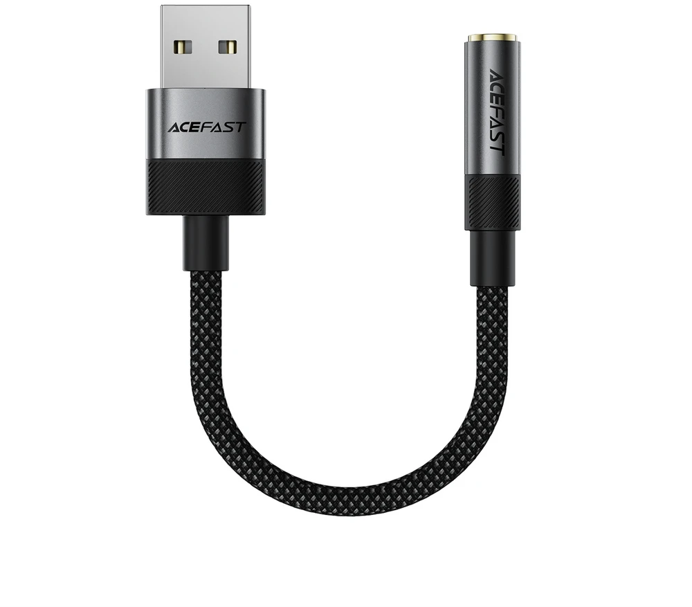 Acefast J13 USB-A to 3.5mm mini jack adapter - juodas