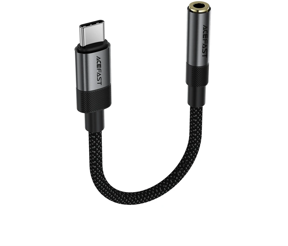 Acefast J12 USB-C to 3.5mm mini jack adapter - juodas