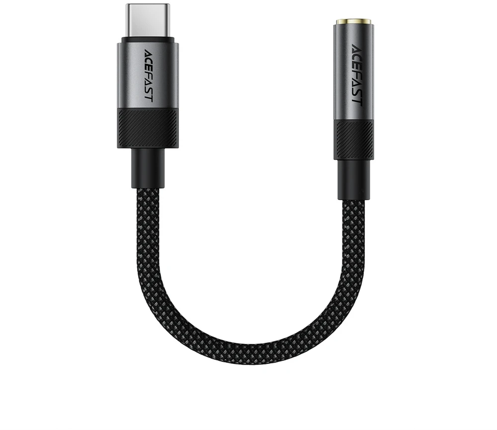 Acefast J12 USB-C to 3.5mm mini jack adapter - juodas