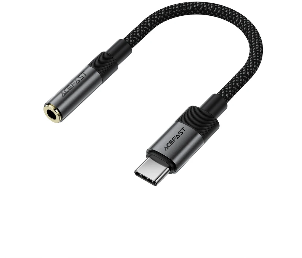 Acefast J12 USB-C to 3.5mm mini jack adapter - juodas