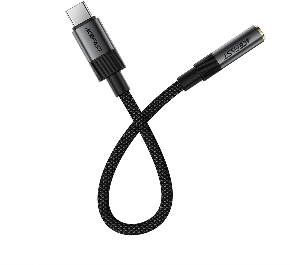 Acefast J12 USB-C to 3.5mm mini jack adapter - juodas
