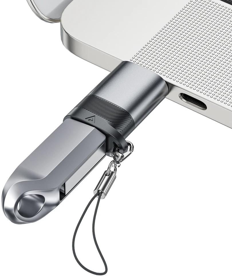 Acefast J8 USB-C - USB-A adapteris - pilkas