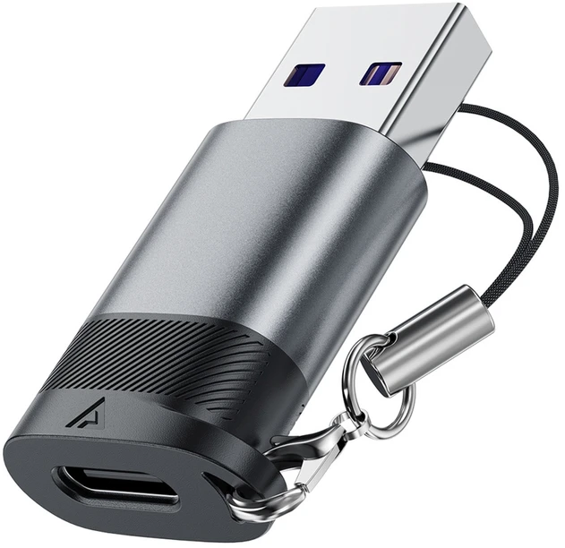 Acefast J8 USB-C - USB-A adapteris - pilkas