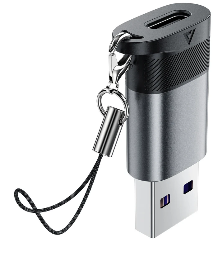 Acefast J8 USB-C - USB-A adapteris - pilkas