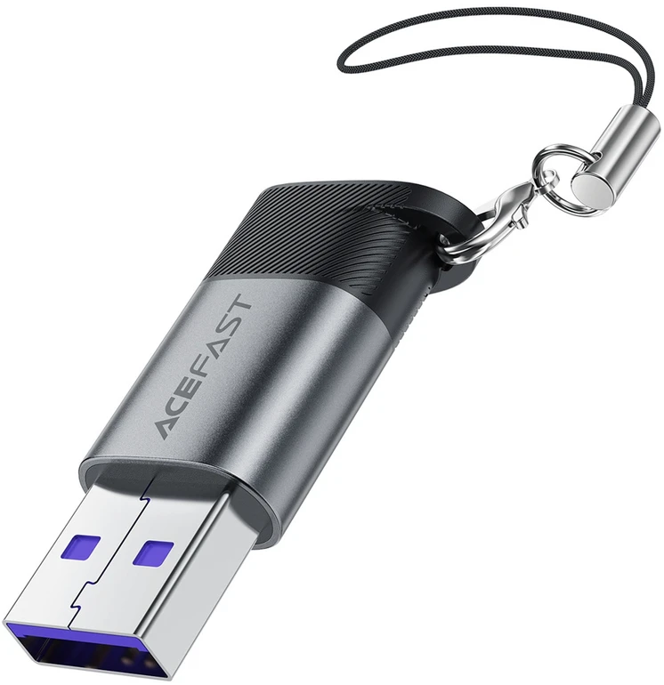 Acefast J8 USB-C - USB-A adapteris - pilkas