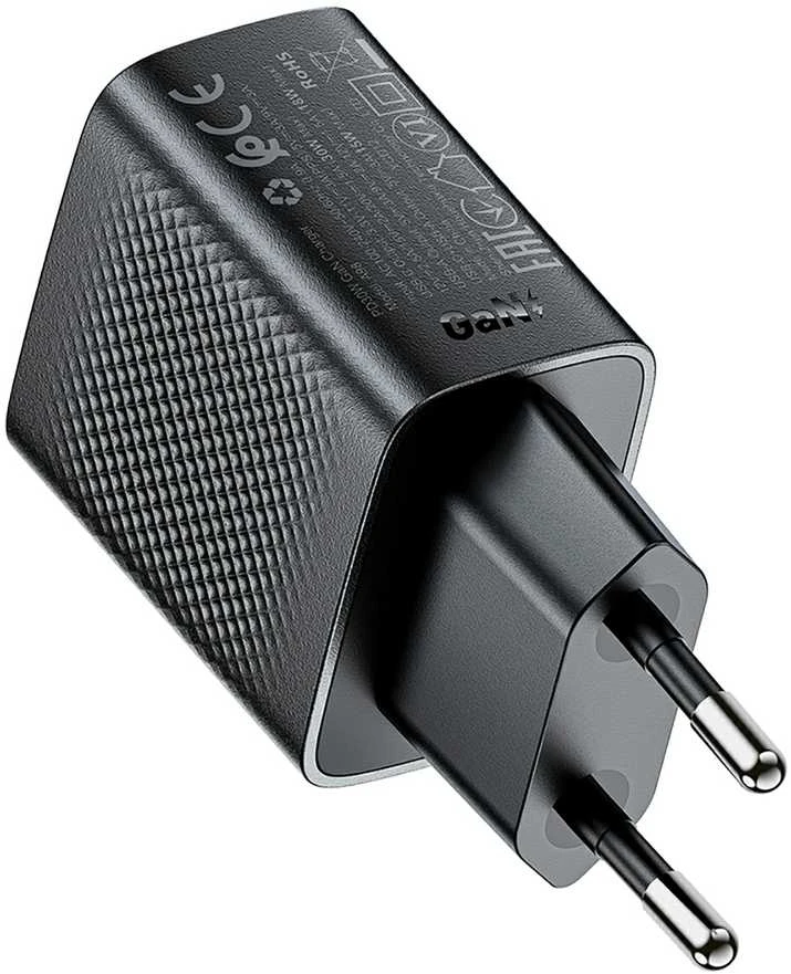 Įkroviklis Acefast A98 30W GaN USB-C/USB-A juodas