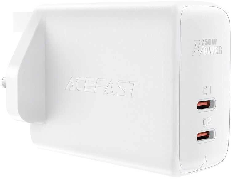 „Acefast GaN“ (JK kištukas) 2x USB C tipo 50W balta (A32 JK)