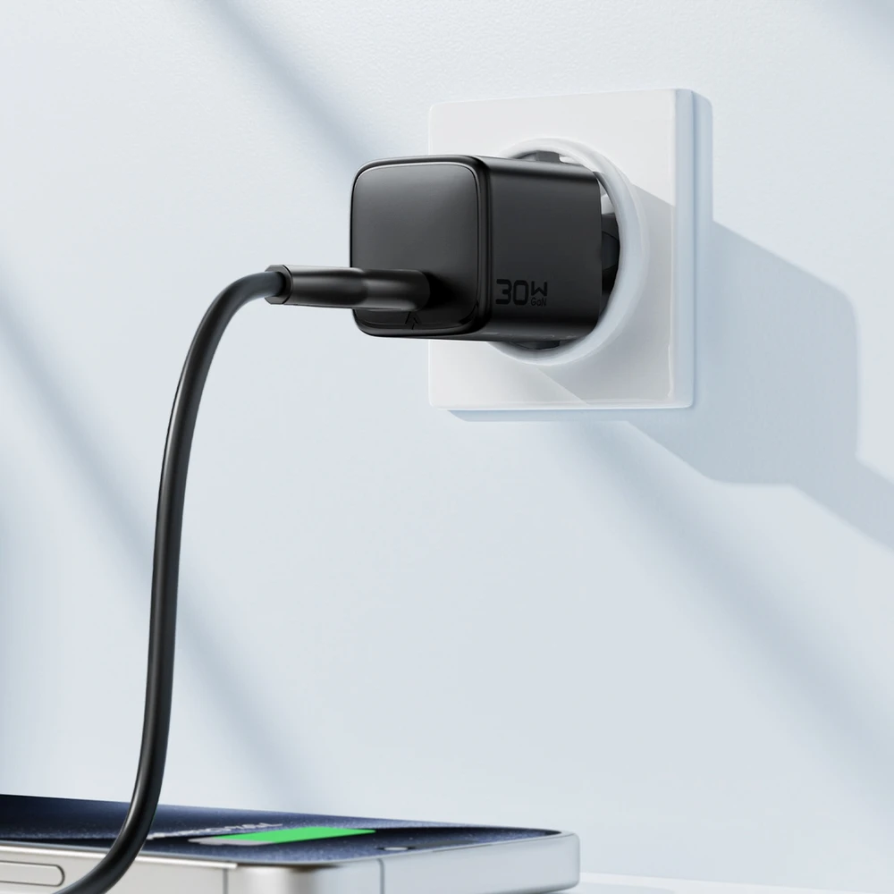 Acefast A118 GaN PD 30W USB-C sieninis įkroviklis - Juodas