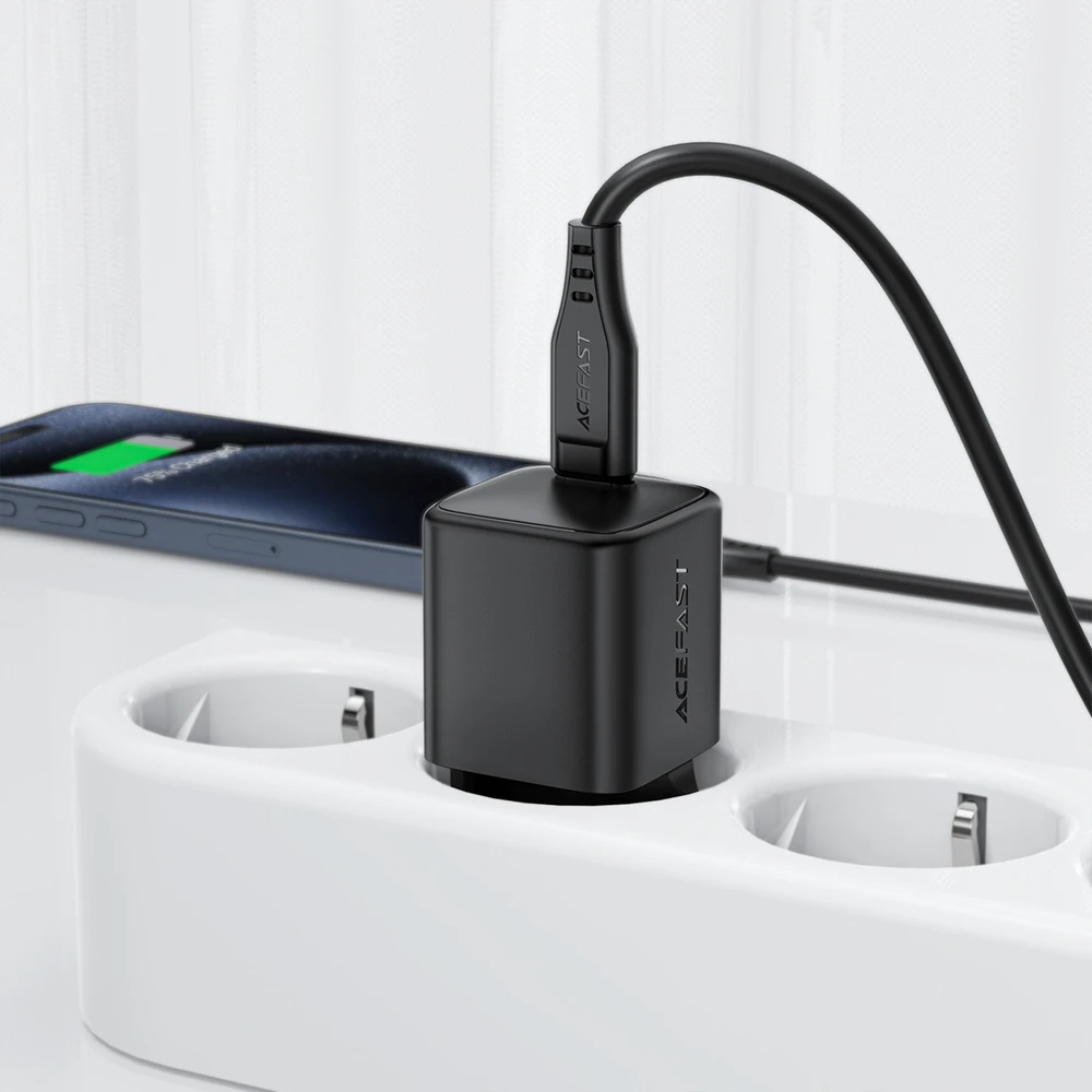 Acefast A117 GaN PD 20W USB-C sieninis įkroviklis - Juodas