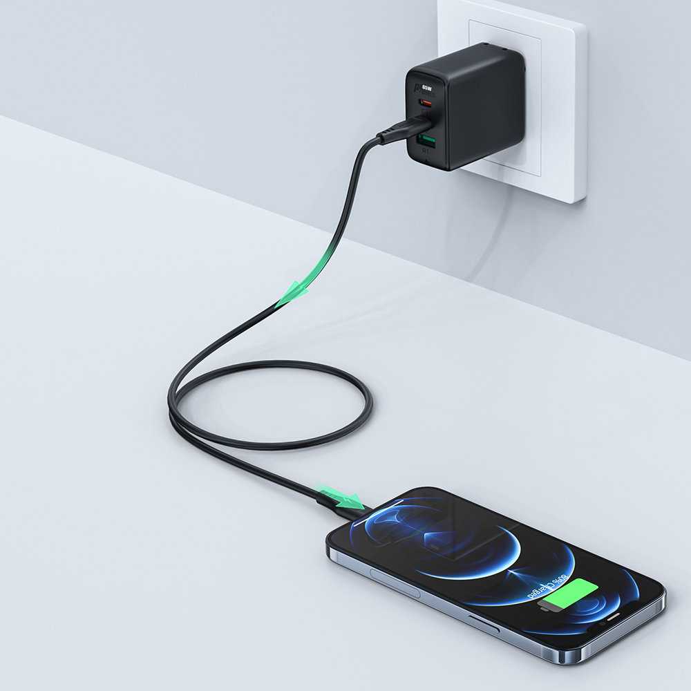 USB MFI laidas Acefast C3-01, USB-C do Lightning, 30 W, 1,2 m (juodas)