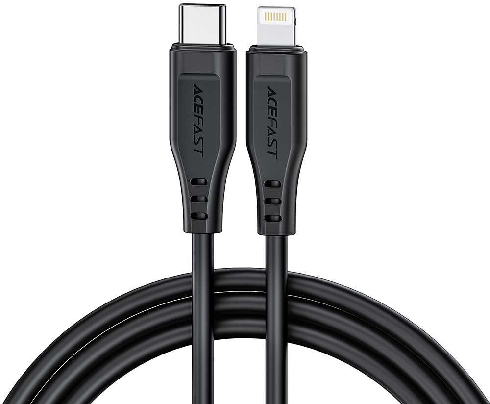 USB MFI laidas Acefast C3-01, USB-C do Lightning, 30 W, 1,2 m (juodas)