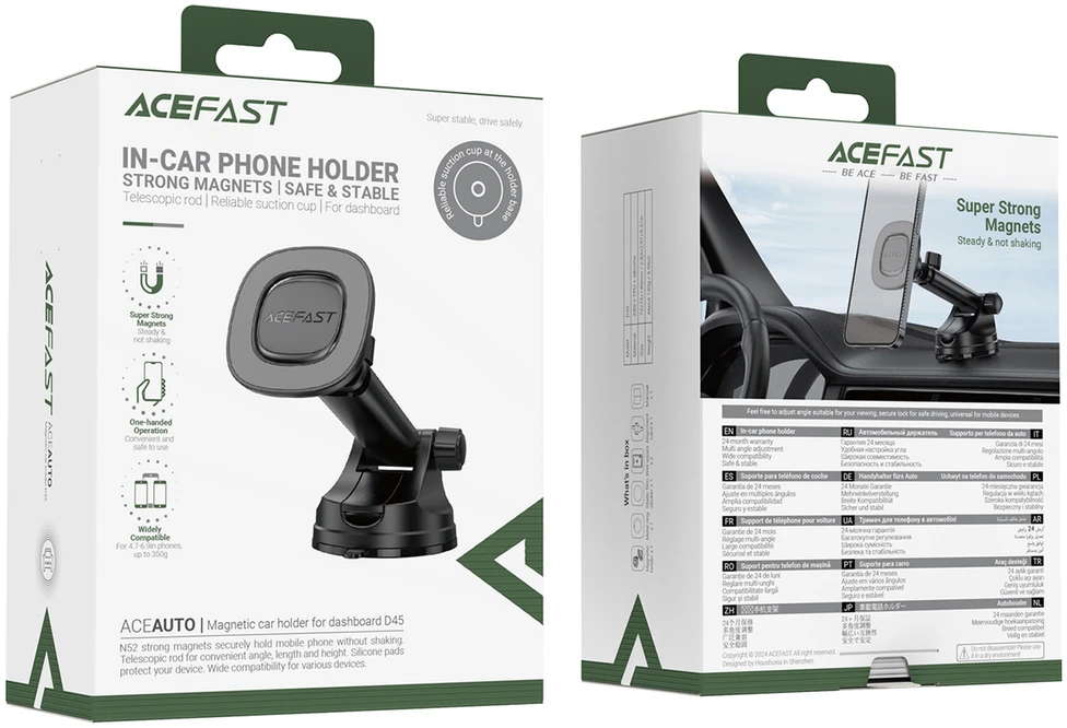 Automobilinis telefono laikiklis Acefast D45 (dashboard) juodas