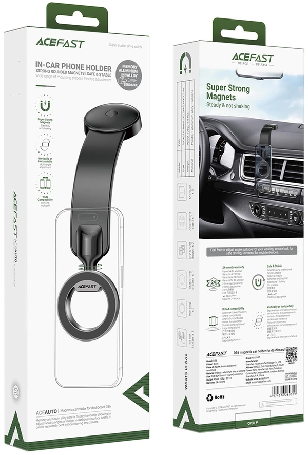 Acefast D36 Magnetic Dashboard Mount - Juodas