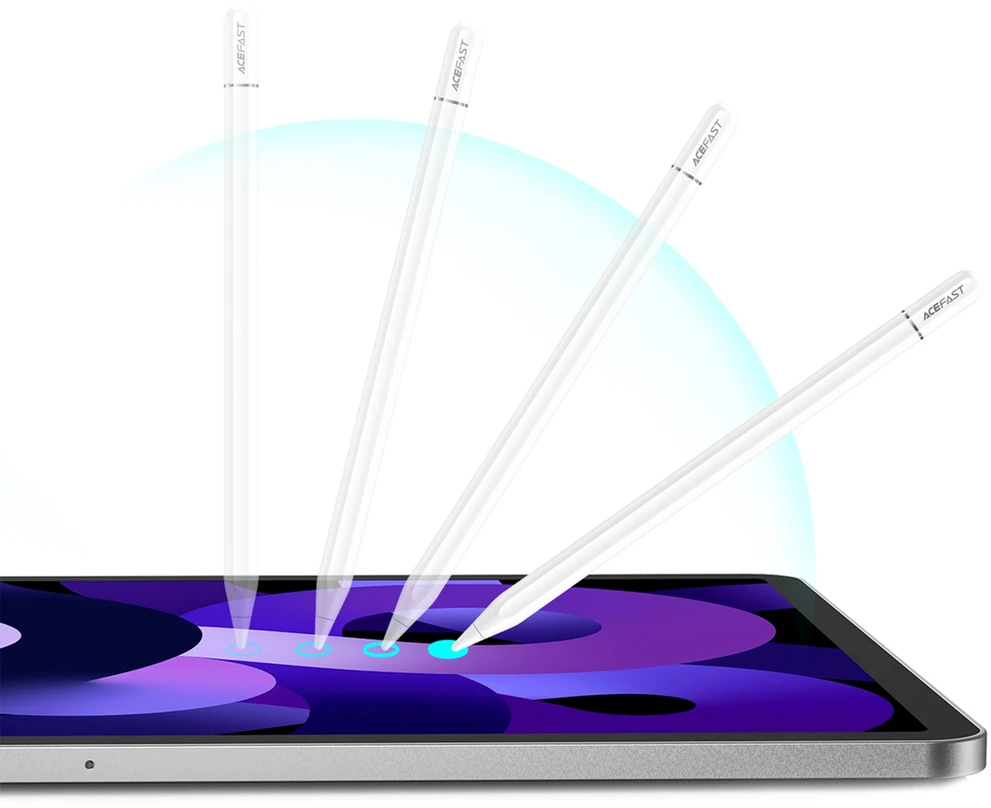 Acefast Rysik stylus pojemnościowy do iPad su ładowaniem bezprzewodowym i 2 końcówkami V3 - balta