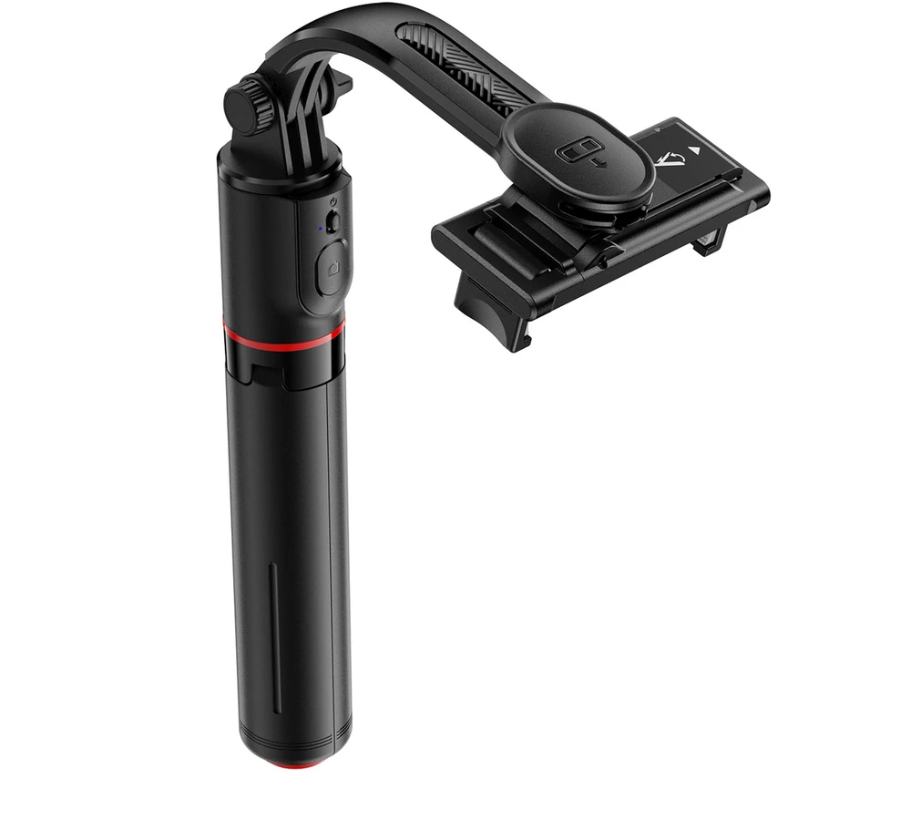 Acefast E42 asmenukių lazda su automatiniu trikoju ir „Bluetooth“ nuotolinio valdymo pultu 1,05 m – juoda