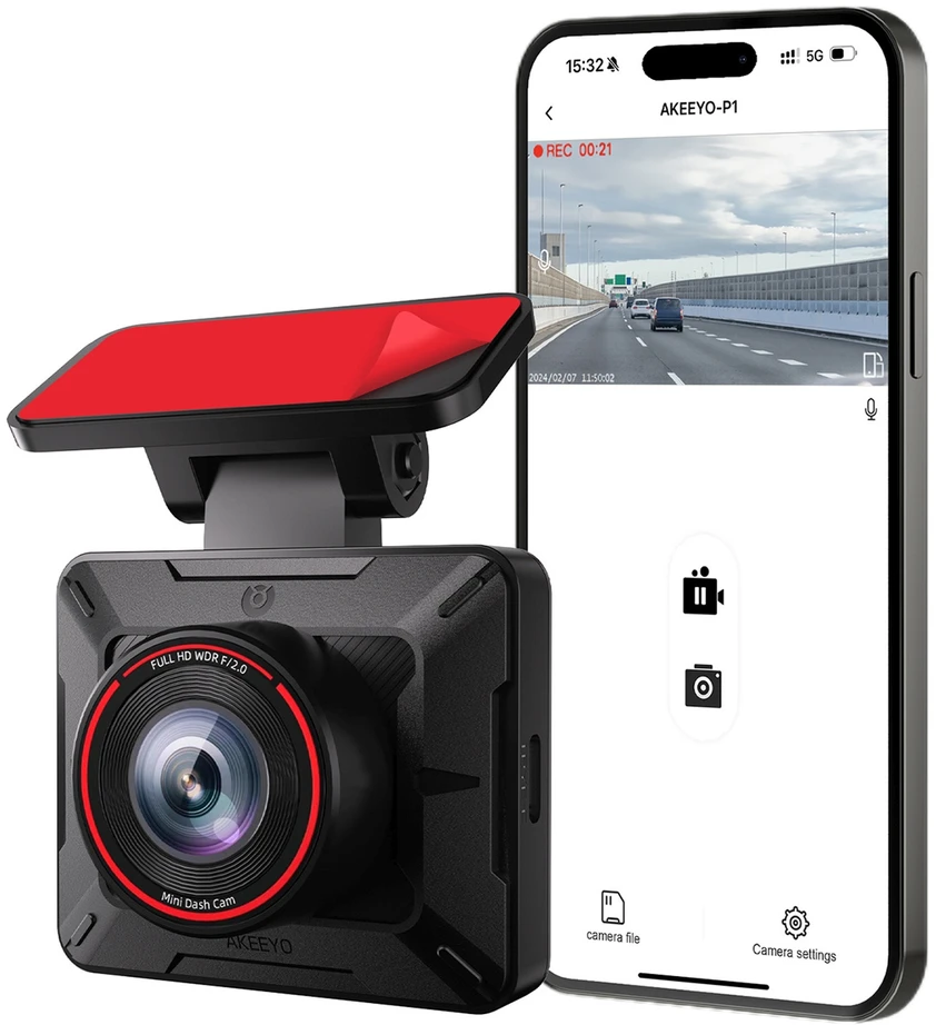 AKEEYO P1 car camera video recorder FullHD 30fps - juodas