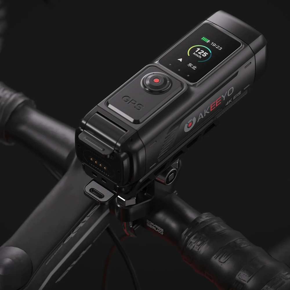 AKEEYO 730Pro 4K vaizdo įrašymo įrenginys motociklams ir motociklams – Juodas