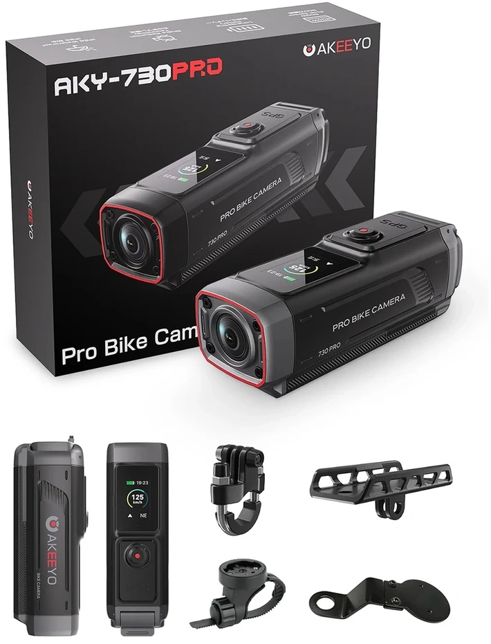AKEEYO 730Pro 4K vaizdo įrašymo įrenginys motociklams ir motociklams – Juodas