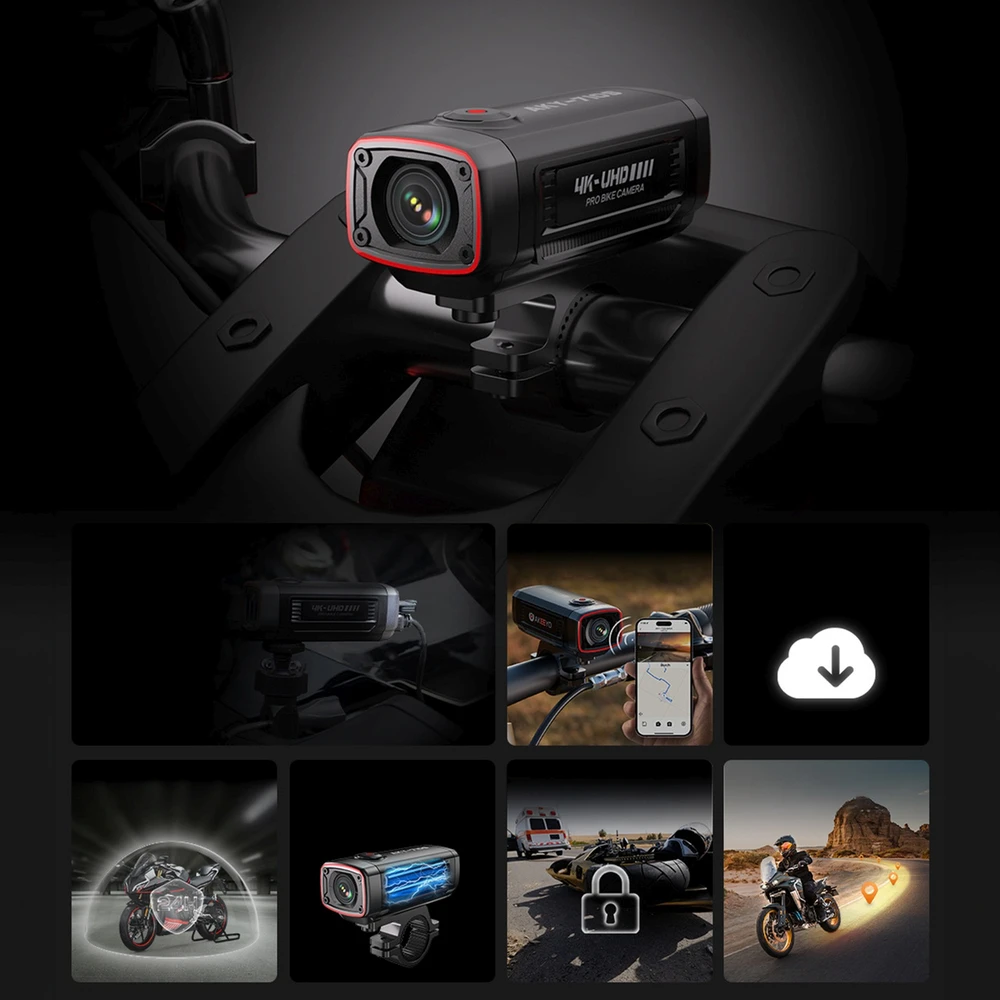 AKEEYO AKY-710S 4K Motorcycle Handlebar Video Recorder - Juodas