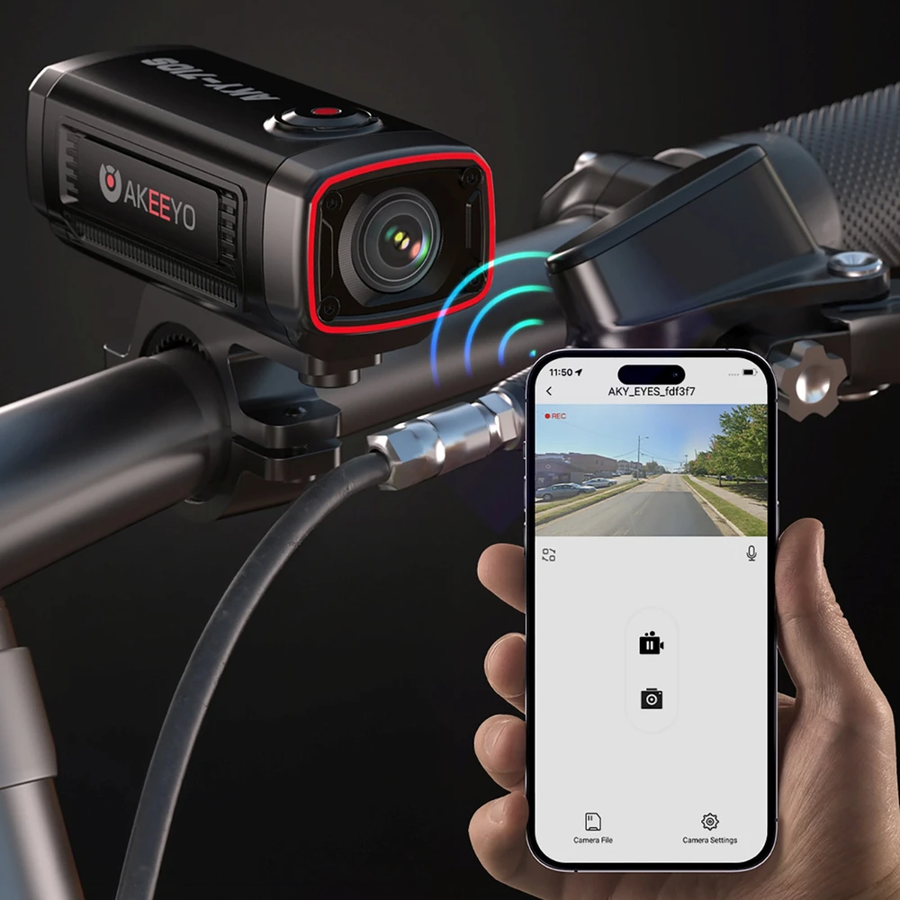 AKEEYO AKY-710S 4K Motorcycle Handlebar Video Recorder - Juodas