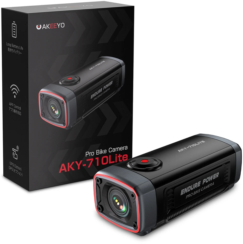 AKEEYO 710 Lite sportinė vaizdo įrašymo kamera, skirta dviračio vairui - juodas