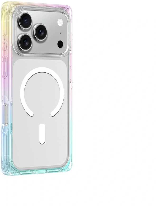 AmazingThing Omni dėklas skirtas Apple iPhone 17 Pro Max suderinamas su MagSafe – skaidrus-rainbow