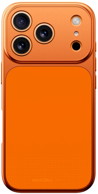 „AmazingThing Minimal Mag“ visiškai uždengiantis dėklas, skirtas „iPhone 17 Pro“ – oranžinis