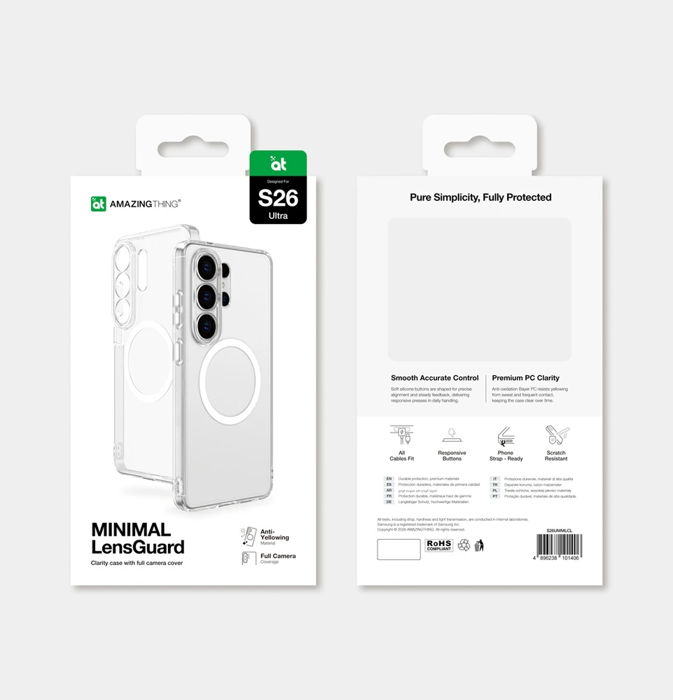 AmazingThing Minimal Mag Lens dėklas skirtas Samsung Galaxy S26 Ultra – Clear