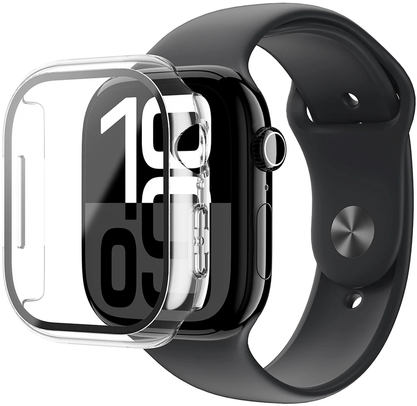 „AmazingThing Radix“ stiklinis dėklas, skirtas „Apple Watch 46mm“ – skaidrus