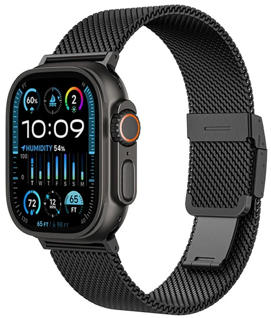 AmazingThing Titan Premium Metal Band for AppleWatch 38/40/41/42/44/45/46/49 mm – juodos spalvos