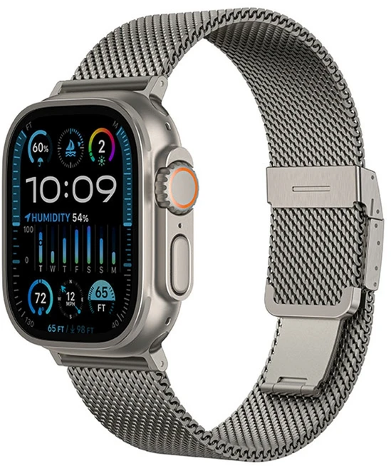 „AmazingThing“ titano aukščiausios kokybės metalinis dirželis, skirtas „Apple Watch“ 38/40/41/42/44/45/46/49 mm – sidabrinis