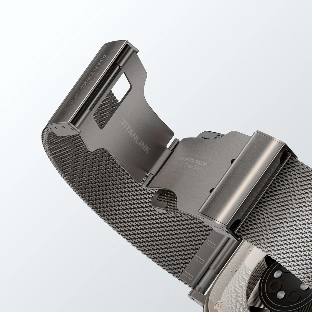 „AmazingThing“ titano aukščiausios kokybės metalinis dirželis, skirtas „Apple Watch“ 38/40/41/42/44/45/46/49 mm – sidabrinis